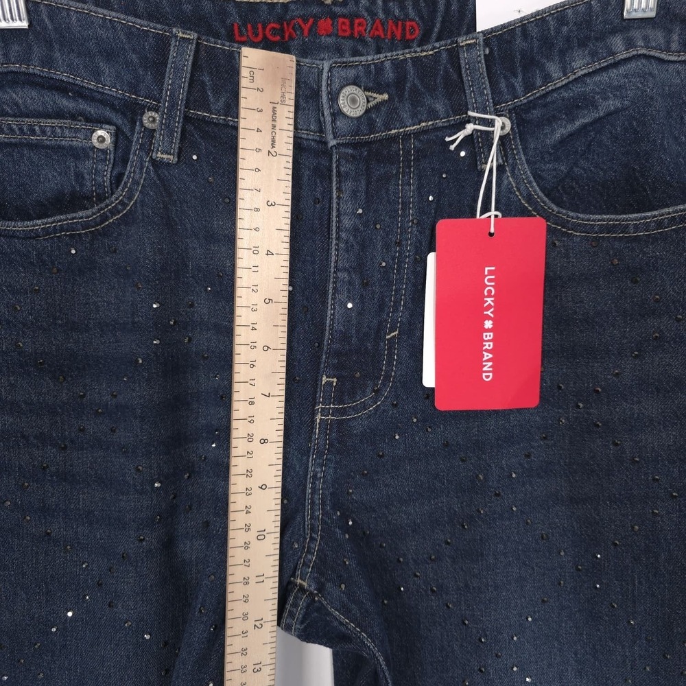 LUCKY & BRAND Womens New Jeans THE BAGGY 10/30R Rhinestone Comfort Blue - Picture 7 of 16